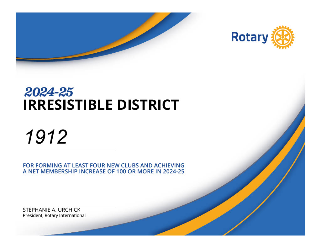 Успех на Ротари Дистрикт 1912